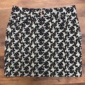 Anne Taylor Loft blue floral mini skirt